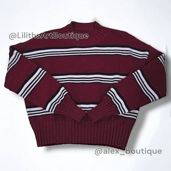 Windsor Stripe Mock Neck Sweater(J010)-Size S for Women - Picture 6 of 11